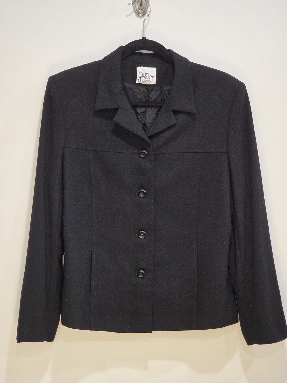 John Mayer Exclusive Black Women's Tailored Button Wool Jacket